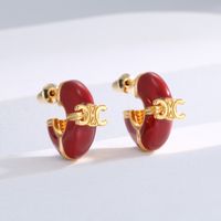 1 Pair Casual Formal Semicircle Flower Plating Inlay Copper Rhinestones Gold Plated Ear Studs sku image 5