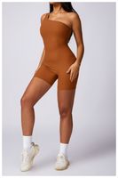 Simple Style Solid Color Nylon Spandex Irregular Collar Active Sets Rompers main image 8