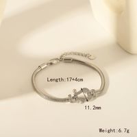 Casual Basic Cool Style Solid Color 304 Stainless Steel 14K Gold Plated Zircon Bracelets In Bulk main image 2