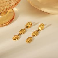 1 Pair Vintage Style Exaggerated Round Plating 304 Stainless Steel 18K Gold Plated Drop Earrings main image 3