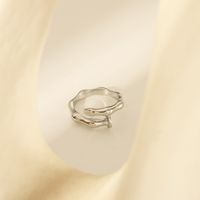 304 Stainless Steel 18K Gold Plated Basic Simple Style Commute Plating Inlay Solid Color Nail Unforgettable Zircon Open Rings main image 4
