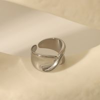 304 Stainless Steel 18K Gold Plated Basic Simple Style Commute Plating Inlay Solid Color Nail Unforgettable Zircon Open Rings main image 5