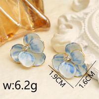 1 Pair Simple Style Classic Style Flower Enamel Inlay Copper Copper 18K Gold Plated Ear Studs sku image 1