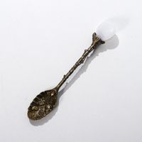 Natural Amethyst Flower Decor Copper Creative Long Handle Spoon sku image 3