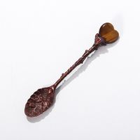 Natural Amethyst Flower Decor Copper Creative Long Handle Spoon sku image 8