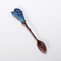 Natural Amethyst Flower Decor Copper Creative Long Handle Spoon sku image 10