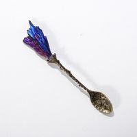 Natural Amethyst Flower Decor Copper Creative Long Handle Spoon sku image 11