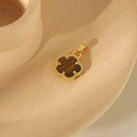 1 Piece 12.6*3.6mm Hole 2~2.9mm Copper 18K Gold Plated Five Petal Flower Pendant sku image 5