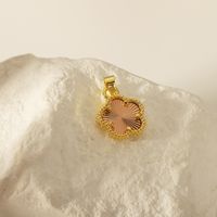 1 Piece 12.6*3.6mm Hole 2~2.9mm Copper 18K Gold Plated Five Petal Flower Pendant main image 6
