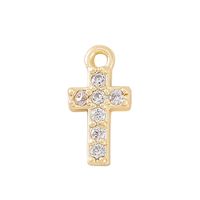 1 Piece 5 * 10mm Copper Zircon 18K Gold Plated Cross Polished Pendant main image 6