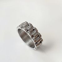 Casual Simple Style Solid Color Titanium Steel Rings In Bulk sku image 1