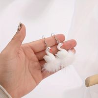 1 Pair Elegant Swan Patchwork Plastic Drop Earrings main image 1