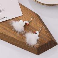 1 Pair Elegant Swan Patchwork Plastic Drop Earrings main image 4