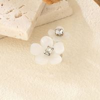 1 Pair Elegant Simple Style Flower Inlay Plastic Rhinestones Ear Clip main image 5