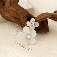 1 Pair Elegant Simple Style Flower Inlay Plastic Rhinestones Ear Clip main image 4