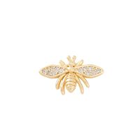 1 Piece 9 * 15mm Copper Zircon 18K Gold Plated Bee Polished Pendant sku image 1