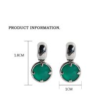 Brass Simple Style Plating Inlay Round Glass Rings Earrings main image 2