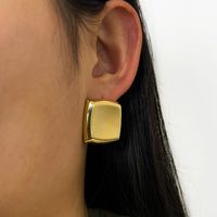 1 Pair Retro Simple Style Geometric Copper 18K Gold Plated Ear Studs main image 6