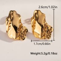 1 Pair Vintage Style Lady Classic Style Geometric Water Droplets Solid Color Plating 304 Stainless Steel 18K Gold Plated Ear Studs main image 4
