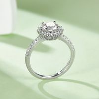 Elegant Classic Style Round Sterling Silver Gra Plating Inlay Moissanite White Gold Plated Rings main image 3