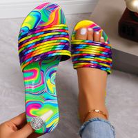 Women's Vacation Streetwear Colorful Round Toe Slides Slippers main image 1