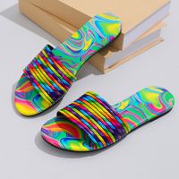 Women's Vacation Streetwear Colorful Round Toe Slides Slippers main image 3