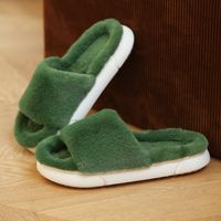 Unisex Casual Solid Color Round Toe Cotton Slippers sku image 10