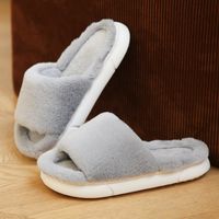 Unisex Casual Solid Color Round Toe Cotton Slippers sku image 3
