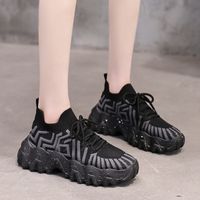 Women's Casual Sports Solid Color Round Toe Chunky Sneakers main image 3