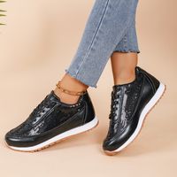 Women's Casual Sports Solid Color Sequins Round Toe Sports Shoes sku image 9