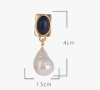 1 Pair Casual Vintage Style Geometric Inlay Artificial Pearl Zinc Alloy Glass Ear Studs main image 2
