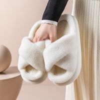 Women's Casual Solid Color Round Toe Cotton Slippers main image 4