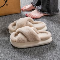 Women's Casual Solid Color Round Toe Cotton Slippers sku image 2