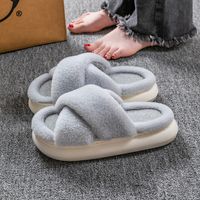 Women's Casual Solid Color Round Toe Cotton Slippers sku image 12