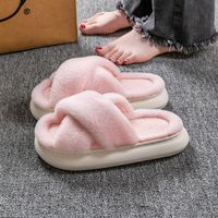 Women's Casual Solid Color Round Toe Cotton Slippers sku image 16