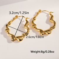 1 Pair Casual Vintage Style C Shape U Shape Geometric Plating 304 Stainless Steel 18K Gold Plated Hoop Earrings main image 3