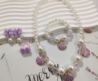 Cute Shell Alloy Beaded Girl's Necklace sku image 4