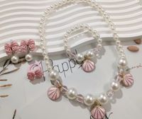 Cute Shell Alloy Beaded Girl's Necklace sku image 3