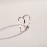 Simple Style Heart Shape Stainless Steel Open Ring sku image 1
