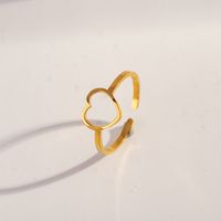 Simple Style Heart Shape Stainless Steel Open Ring sku image 3