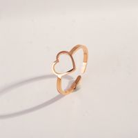Simple Style Heart Shape Stainless Steel Open Ring sku image 2