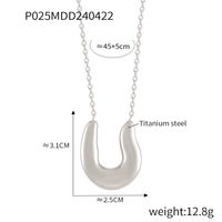 Titanium Steel 18K Gold Plated IG Style Hip-Hop Exaggerated Plating U Shape Solid Color Earrings Necklace sku image 2