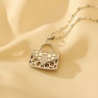 Wholesale Simple Style Classic Style Bag Copper Plating Inlay 18K Gold Plated Zircon Pendant Necklace sku image 2
