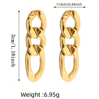 1 Pair Modern Style Classic Style Chain Polishing Plating 304 Stainless Steel 18K Gold Plated Drop Earrings main image 5