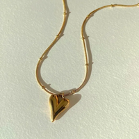 Edelstahl 304 18 Karat Vergoldet IG-Stil Süss Herzform Halskette Mit Anhänger main image 1