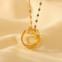 Wholesale Glam Shiny Solid Color Copper Plating Inlay 18K Gold Plated Zircon Pendant Necklace main image 4