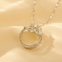 Wholesale Glam Shiny Solid Color Copper Plating Inlay 18K Gold Plated Zircon Pendant Necklace sku image 2