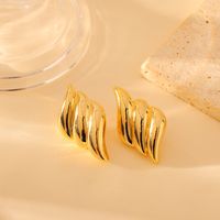 1 Pair Simple Style Classic Style Shiny Solid Color Plating Steel Copper 18K Gold Plated Ear Studs main image 5