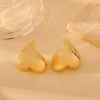 1 Pair Simple Style Classic Style Shiny Solid Color Plating Steel Copper 18K Gold Plated Ear Studs main image 4