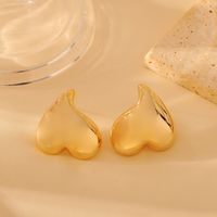 1 Pair Simple Style Classic Style Shiny Solid Color Plating Steel Copper 18K Gold Plated Ear Studs sku image 3